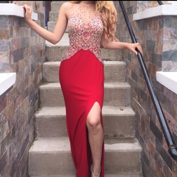 Dresses & Skirts - prom dress - red beaded
